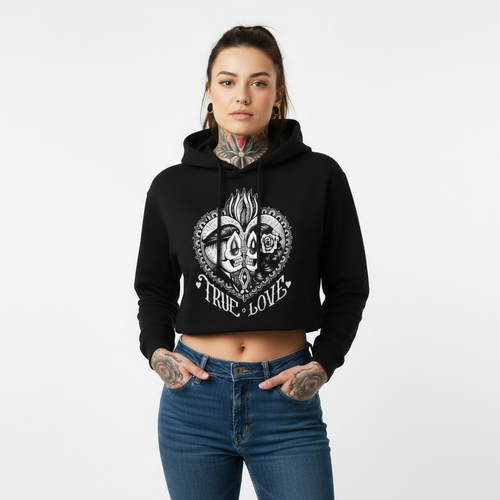 True Love Cropped Pullover Hoodie