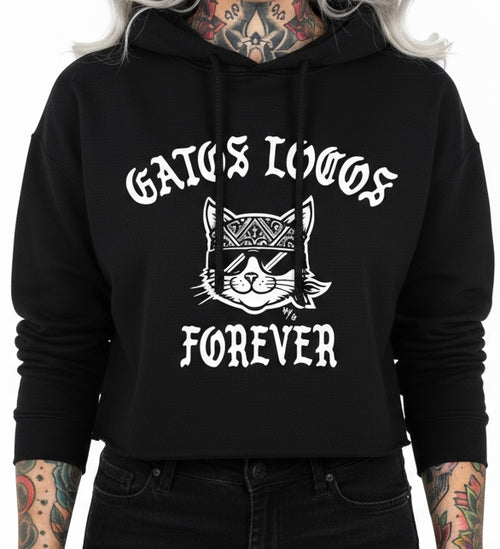 Gatos Locos Forever Cropped Pullover Hoodie