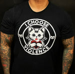 I choose violence men's kitty cat tee by pinky star