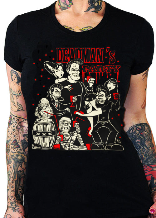 Deadman's Party horror halloween gothic tee by pinky star