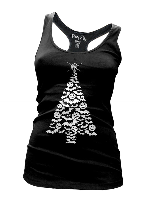 holiday xmas bat and pumpkin Christmas tee tank by pinky star