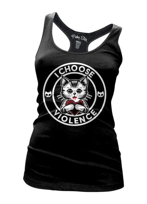 I choose violence kitty cat tank top by pinky star