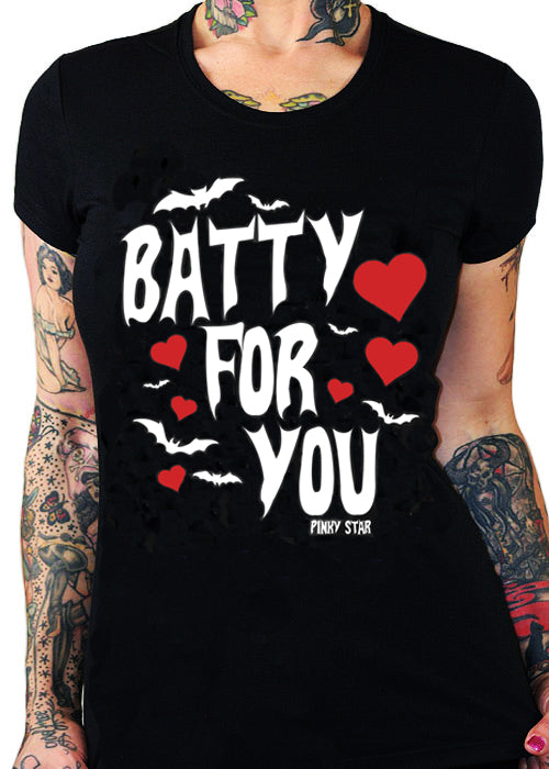 batty for you spooky gothic halloween tees pinky star