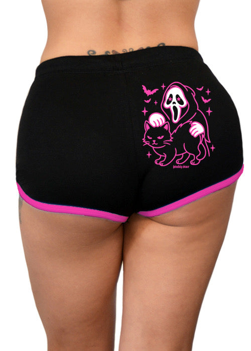 Ghost Kitty Shorts - Fuchsia
