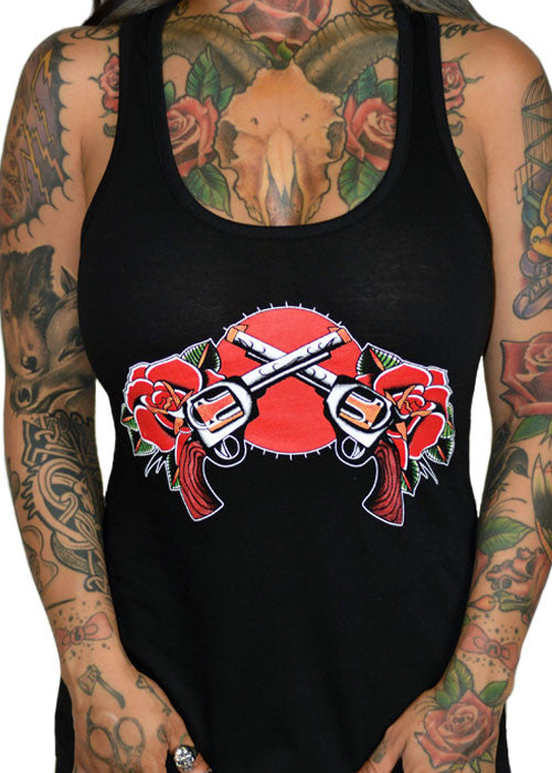 Roses And Pistols Tank Top