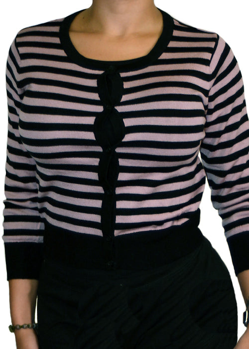 greta striped sweater mauve and black - pinky star