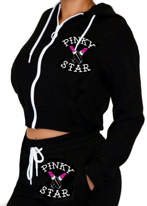 weapons of choice cropped hoodie - pinky star